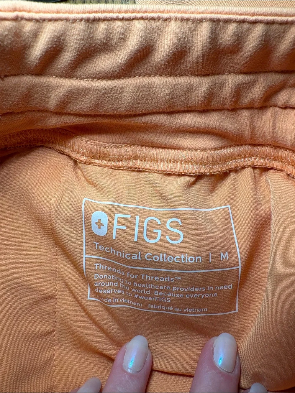 FIGS Scrub Pants Medium Shaka Orange High Waisted Tapered Stretch Medical